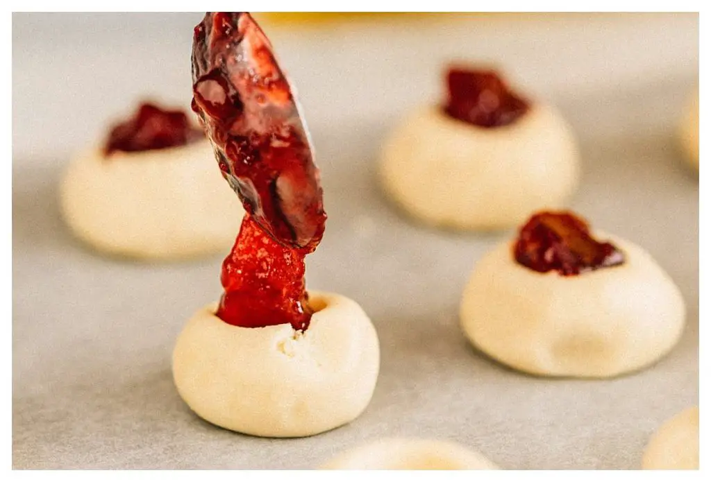 Raspberry Jam Thumbprint Cookies