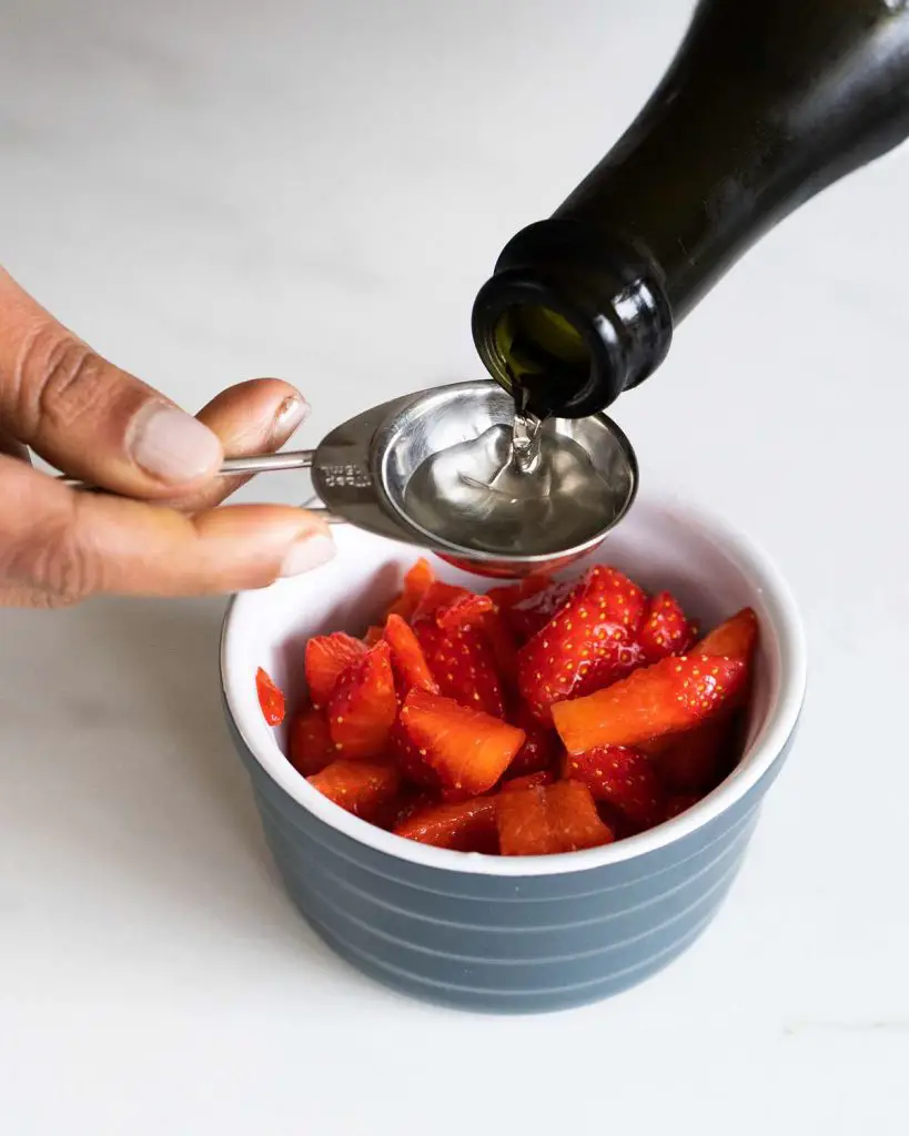 soaking strawberries