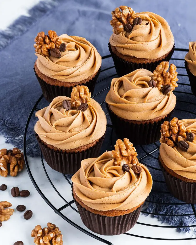 My coffee and walnut cupcakes are light and tender and so heavenly!