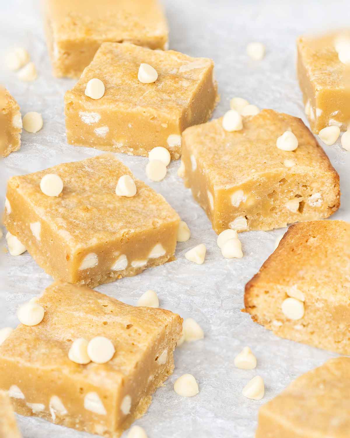 Choco White Rondies White Chocolate Blondies | Movers and Bakers