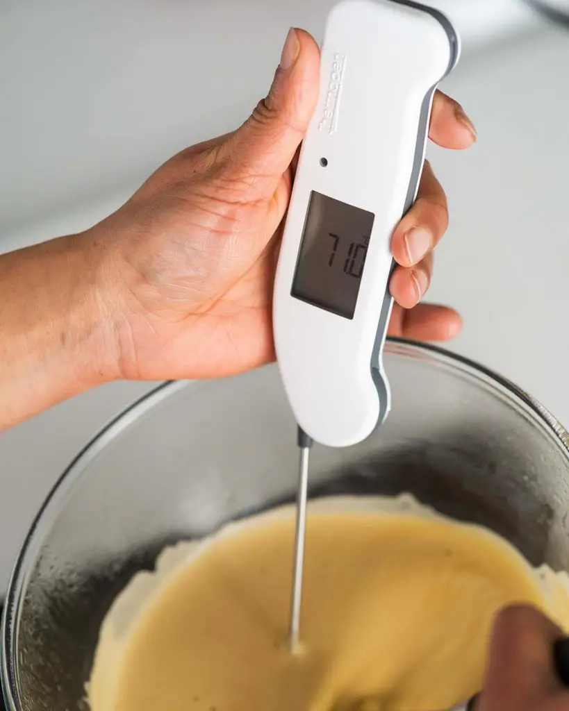 Heating the egg yolk mixture gently until it reaches 71C/160F using my thermapen food thermometer means the eggs are pasteurized and safe to eat. Recipe by movers and bakers