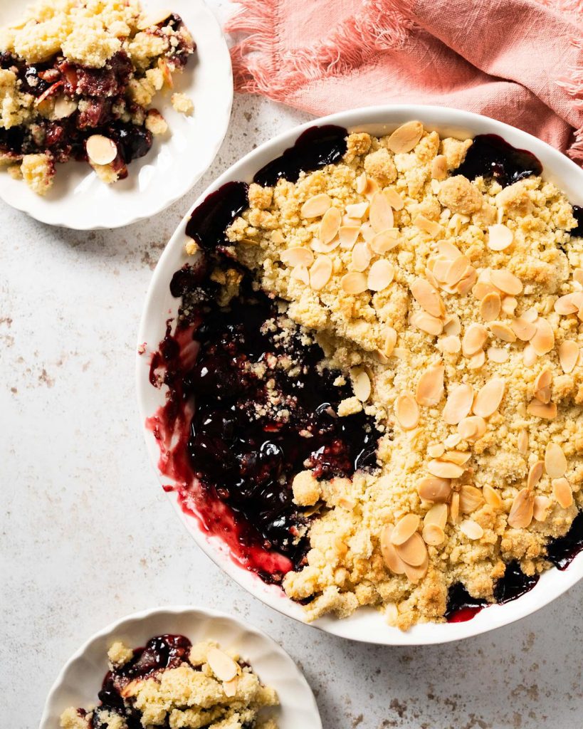 Cherry Berry Almond Crumble • Cook Til Delicious