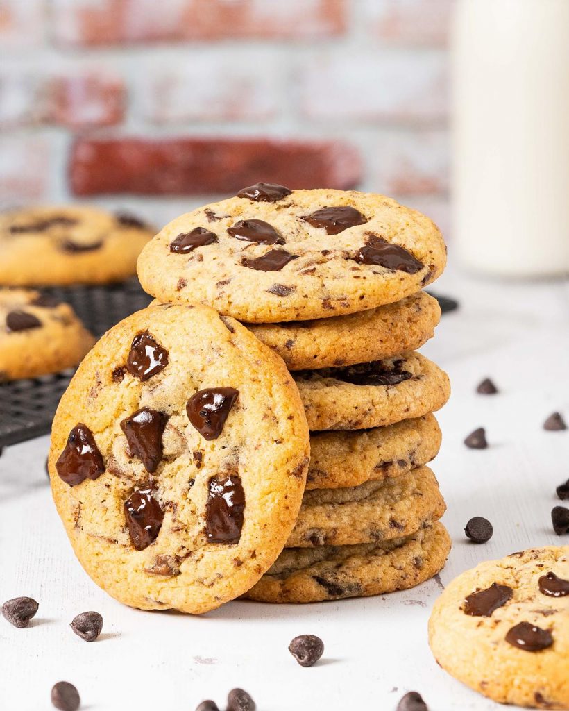 Chocolate chunk cookies. Soft chewy cookies are packed with chopped dark chocolate chunks and topped with more chocolate after baking. Cookie heaven! Recipe by movers and bakers