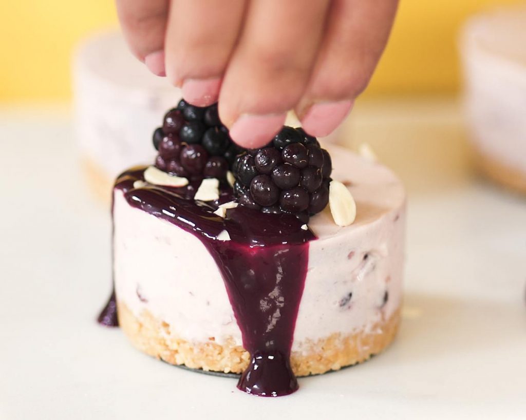 Adding the final touches before serving this beautiful dessert! Recipe by movers and bakers