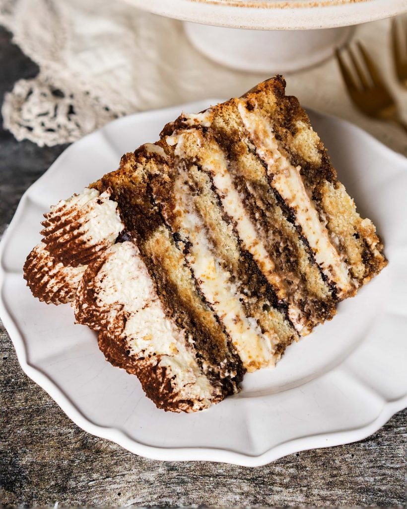 Tiramisu cake. Taking all the classic flavours of the traditional Italian dessert and bringing it into a cake no one can resist! Recipe by movers and bakers