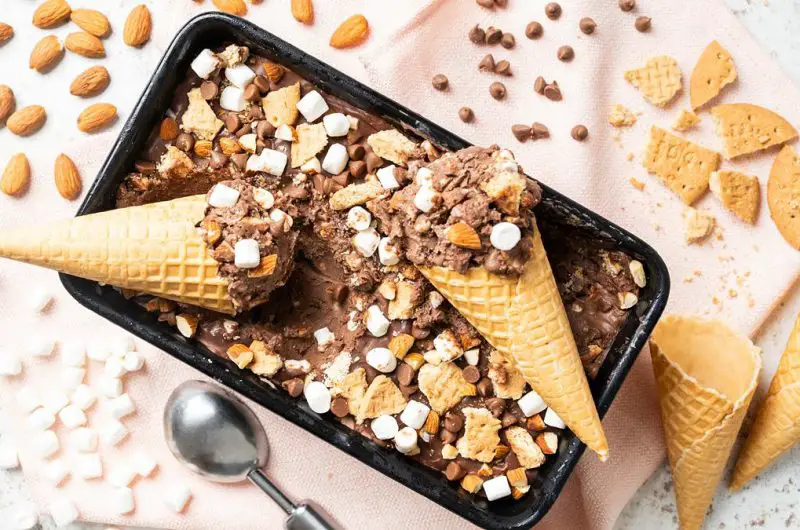 Homemade Rocky Road Ice Cream