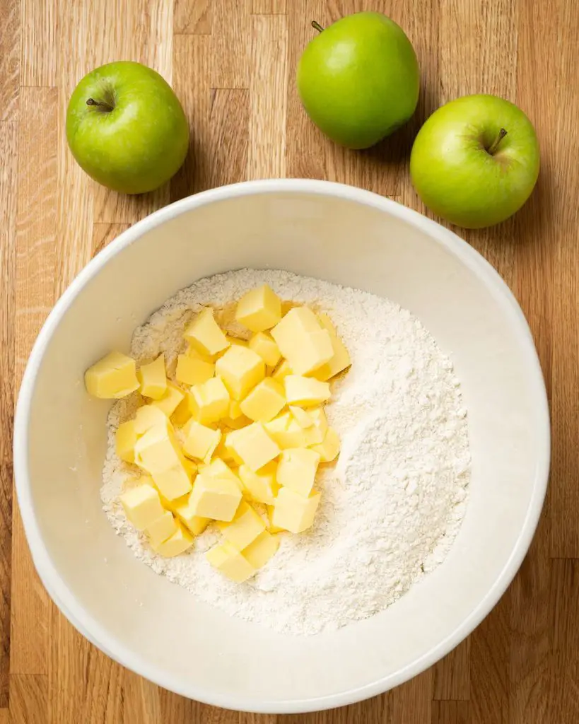 Adding all the ingredients to the mixing bowl...