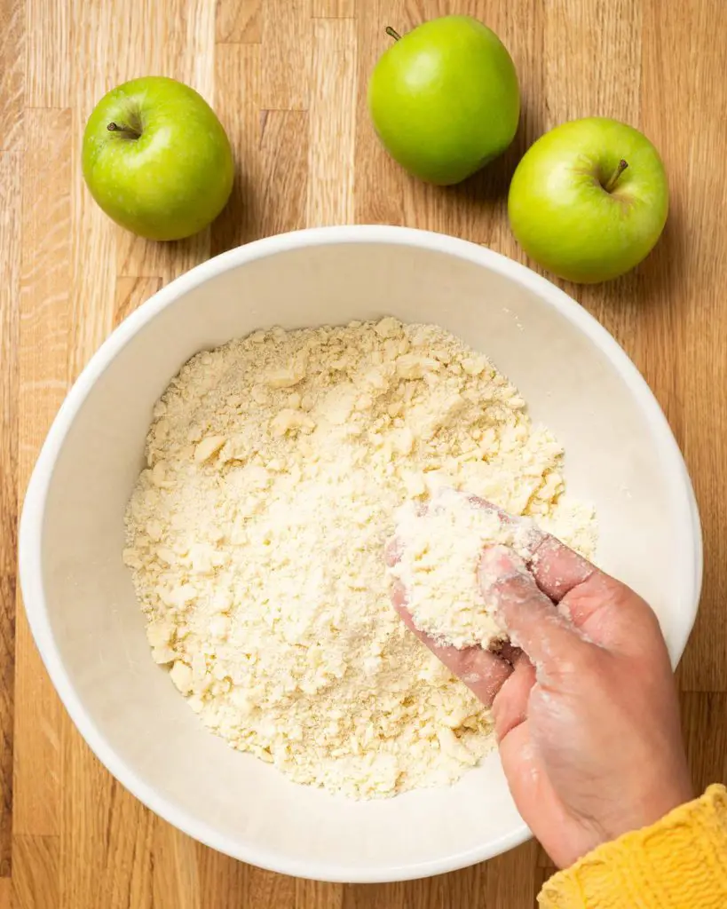 To make the shortbread mixture for the base and topping. Recipe by movers and bakers