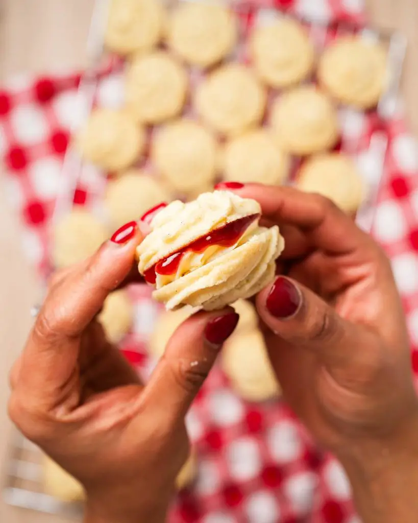 Before sandwiching them together gently for the perfect teatime treat! Recipe by movers and bakers