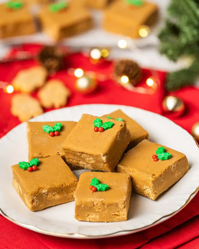 My gingerbread fudge is a festive delight! It is melt-in-your-mouth smooth and creamy, and packed with plenty of delicious spices perfectly reminiscent of the holiday favourite! Recipe by movers and bakers