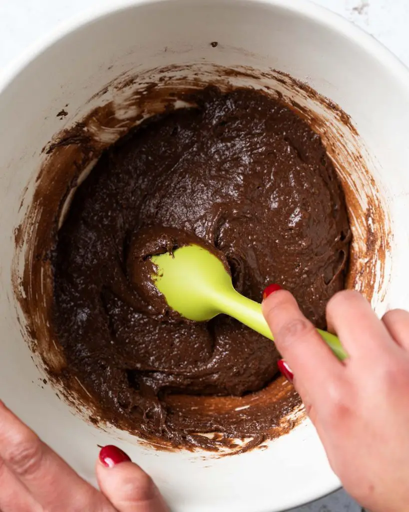 Before mixing everything together to make the cake mixture. Recipe by movers and bakers