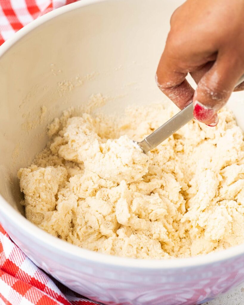 Stir through the buttermilk until roughly combined...