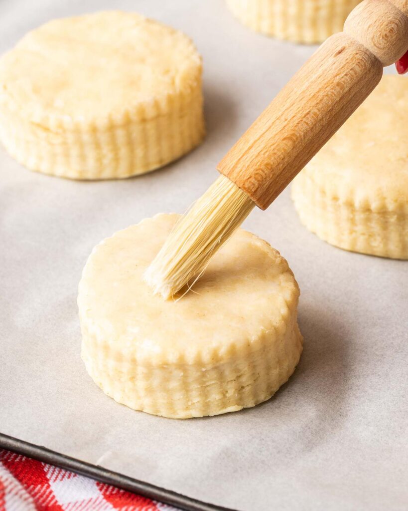 Then brush lightly with milk before baking. Recipe by movers and bakers