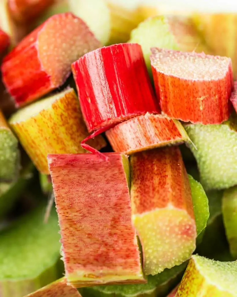 Chop the rhubarb into small chunks...