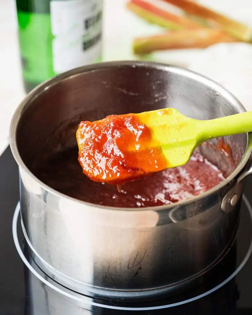 Once macerated, cook the jam until broken down, thick and vibrant. Recipe by movers and bakers