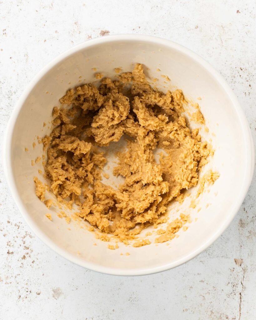 Cream the butter and sugars together until combined and slightly paler. Recipe by movers and bakers
