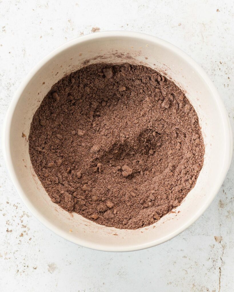 And beat until it resembles chocolatey breadcrumbs...
