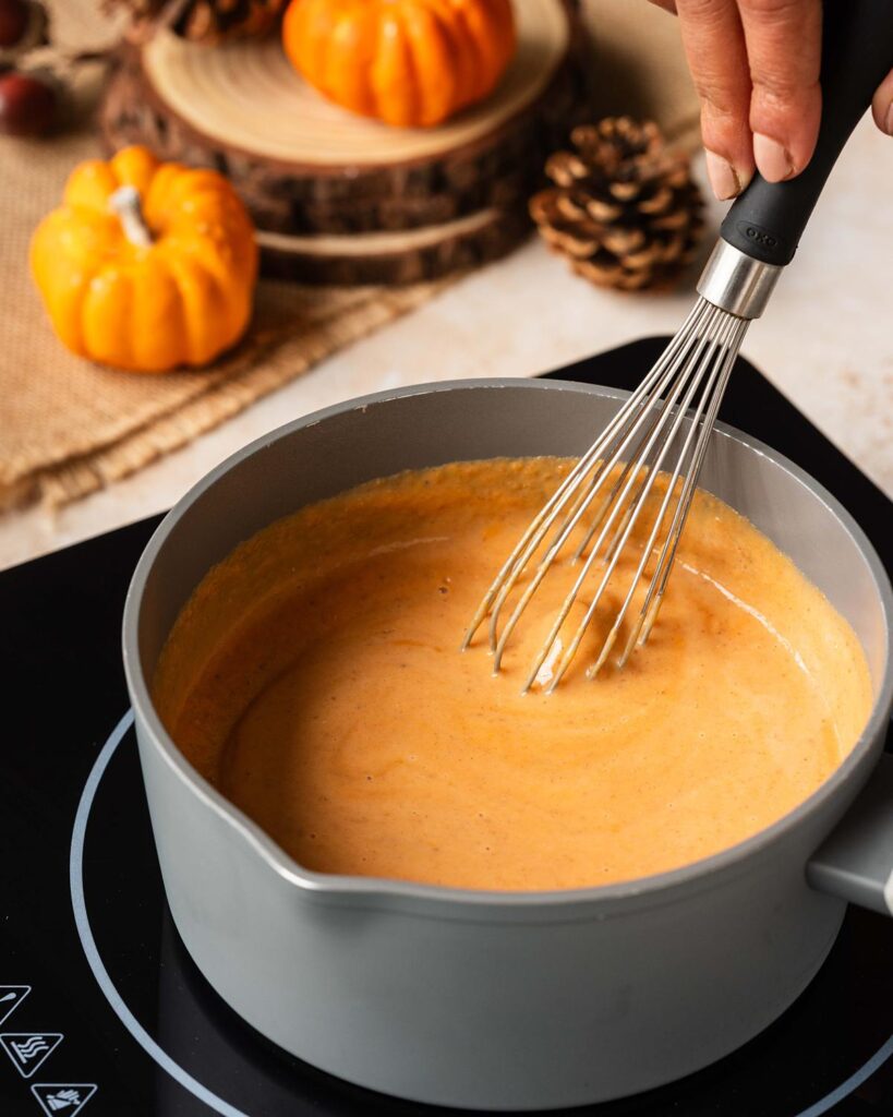 Before whisking into smooth...