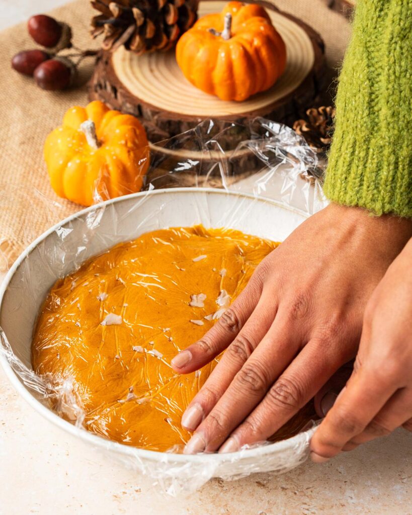 Then cover with cling film touching the surface of the mixture and leave to cool and chill. Recipe by movers and bakers