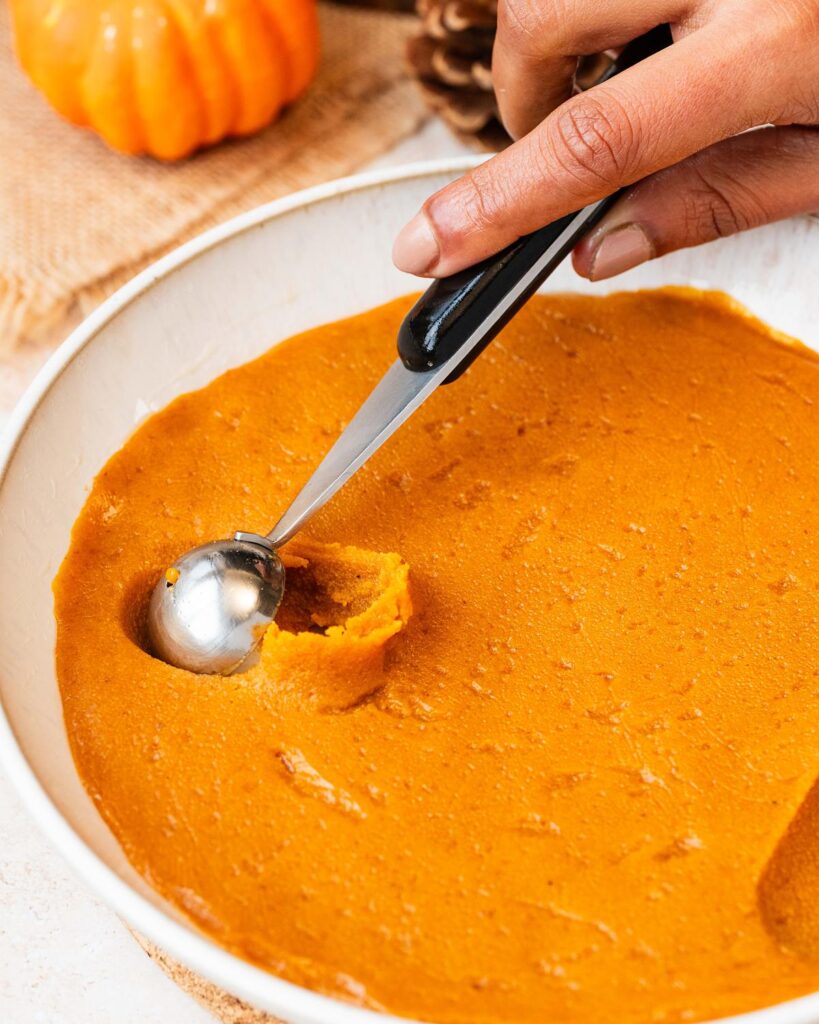 Once chilled, scoop out tablespoon sized portions of the mixture...