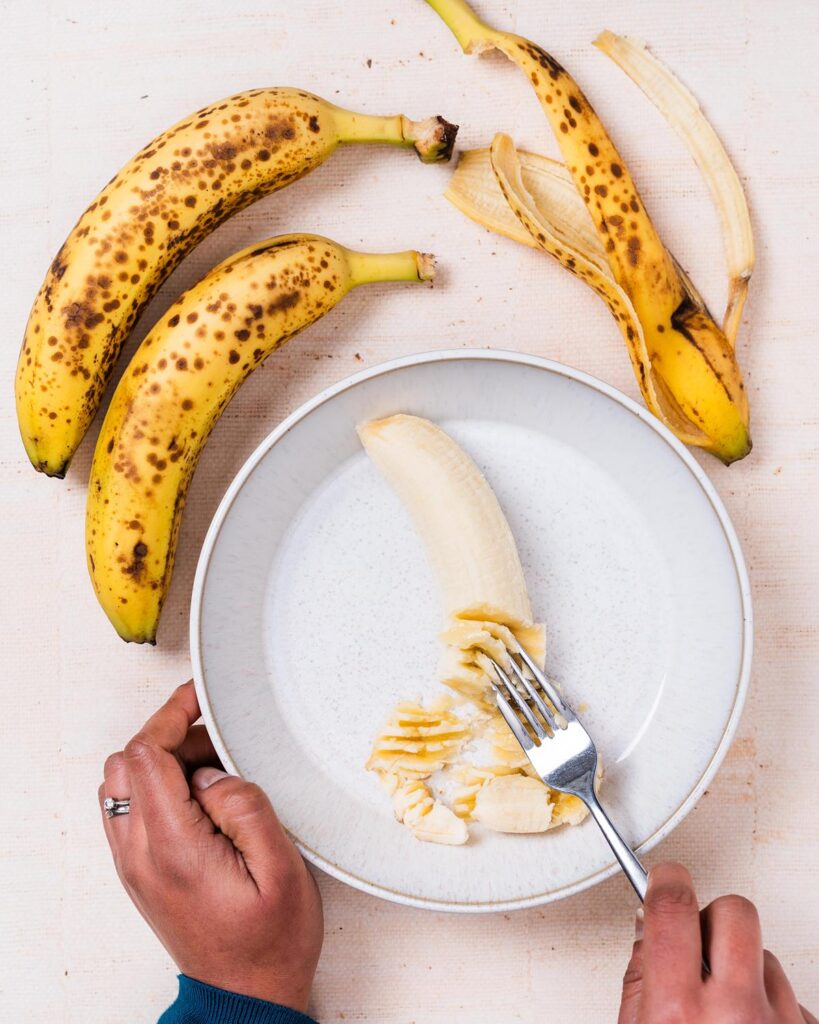 Mash the bananas...