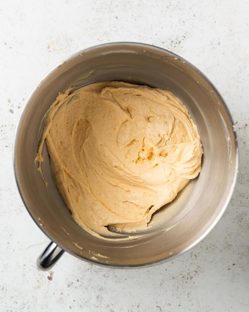 The cake mixture all combined and smooth...