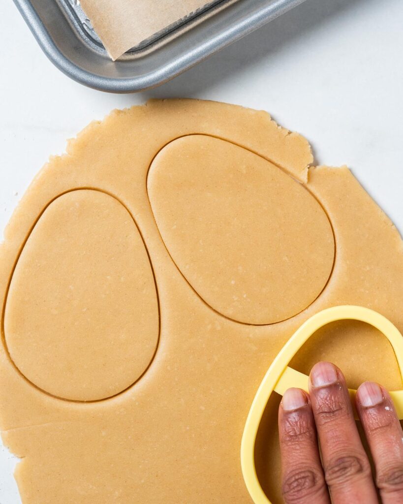 Before stamping out the egg shapes...