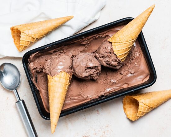 This 3 ingredient no churn chocolate ice cream is the easiest dessert recipe you will ever make! Just 10 minutes prep and dessert is sorted for the next day! Recipe by movers and bakers