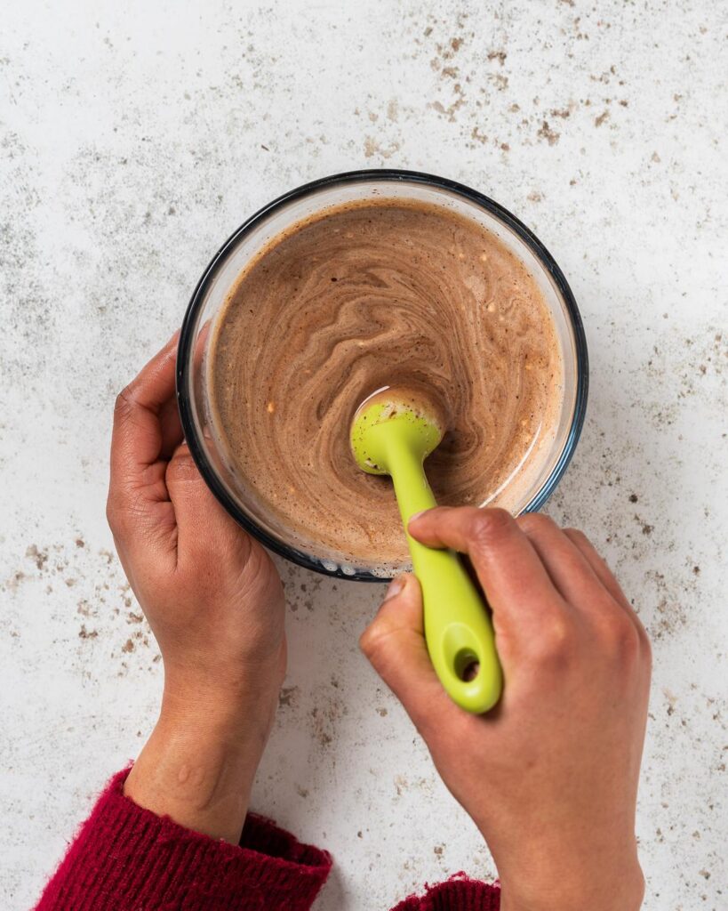 Until the chocolate has melted and combined...
