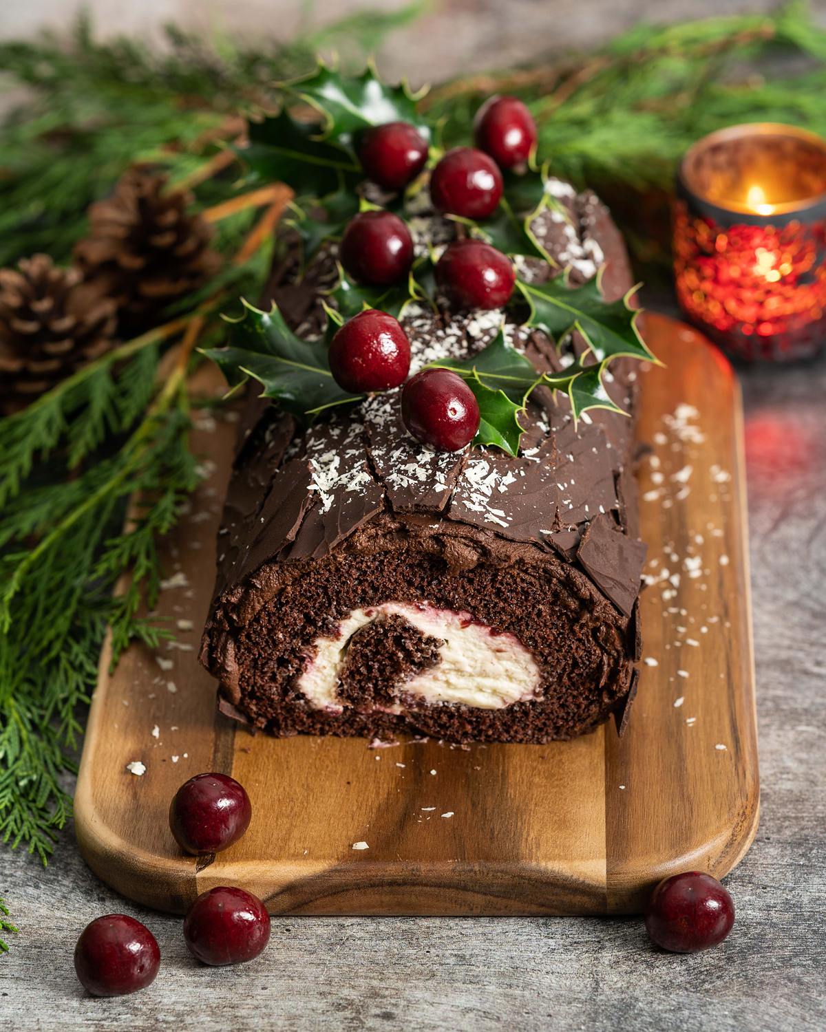 Black Forest Yule Log | Movers and Bakers