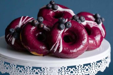 baked blueberry lemon doughnuts