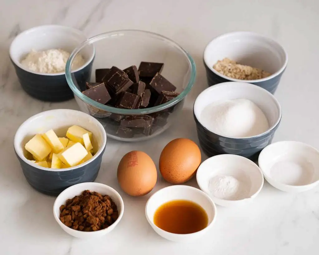 Ingredients needed for brownie cookies recipe