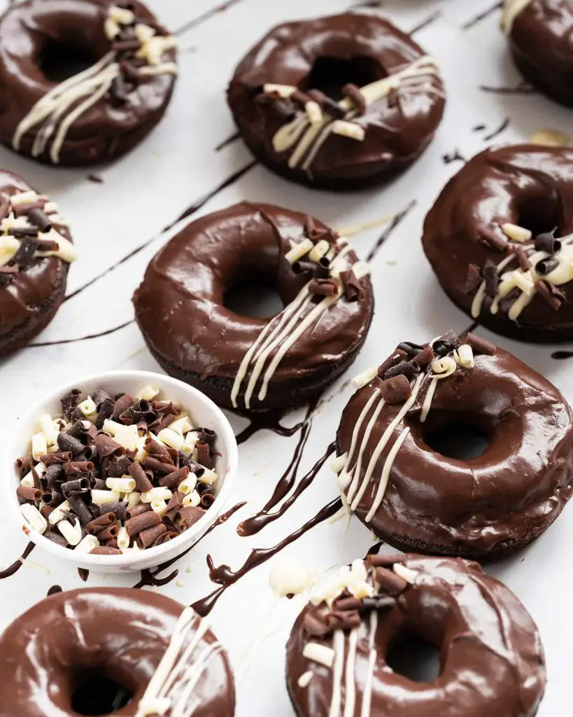 Gimme all the chocolate fudge cake doughnuts!