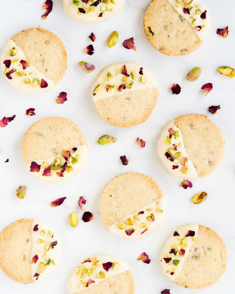 Such pretty cookies! These rose pistachio cardamom cookies are always a hit