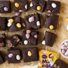 Rich fudgy brownies filled and topped with delightfully crunchy mini eggs.