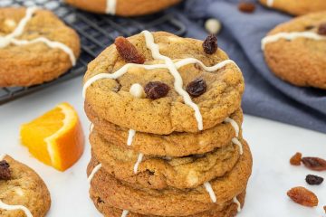 Hot cross bun cookies. Soft, chewy and lightly spiced cookies, these are a yummy take on the traditional British hot cross buns. Recipe by movers and bakers